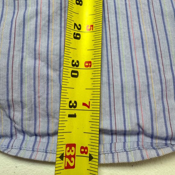 Gitman Bros Dress Shirt Mens 17.5 34‎ Blue Stripe Business Casual Preppy Wedding - Picture 13 of 14